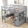 NicBex Twin/Full Loft Bed with Built-in Desk,Drawers and Shelves for Kids Teens Adults - 2 of 4