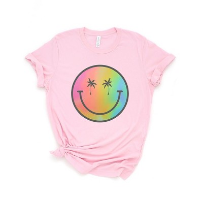 Simply Sage Market Women's Tie Dye Smiley Short Sleeve Graphic Tee - XS - Pink