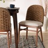 bali & pari Denver Acacia Wood and Seagrass Dining Chair White/Walnut Brown: Bohemian Style, Foam Padded - 3 of 4