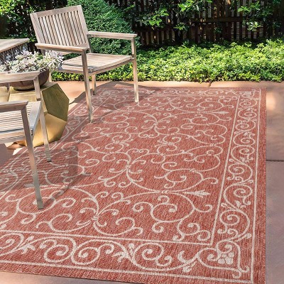 JONATHAN Y Charleston Vintage Filigree Textured Weave Indoor/Outdoor Area Rug