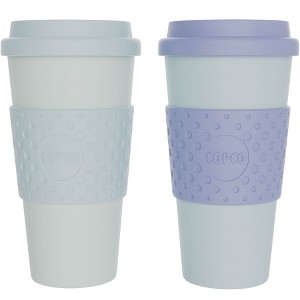 Copco Acadia To Go Mug Set of 2, 16 Ounce Reusable Coffee Cups with Lids, Durable & BPA-Free, Travel Mugs Double-Wall Insulation - 1 of 4