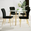 5-Piece Dining Set with Round Glass Table and 4 Armless Chairs - 2 of 4