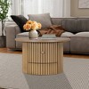 Hrinhom 30.5“ Round Coffee Table,Natural Wood Side Table With Storage Drawer - 2 of 4