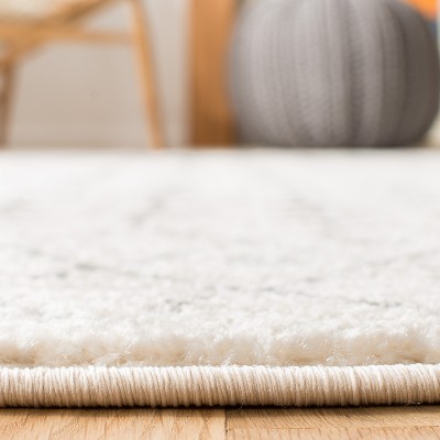 Ivory and Grey Hand-knotted 6' x 9' Synthetic Area Rug