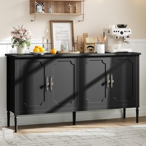 59"Buffet Cabinet with Storage, Modern Sideboard with 4 Doors and Adjustable Shelves, Credenza Coffee Bar Cabinet for Dining Room - 1 of 4