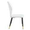 SEVOBAL Dining Chairs 4 Modern Chairs with Stylish Patterned Backrest and Metal Legs for Kitchen, Bedroom and Office, White, 17.5"*18"*36.6" - 4 of 4