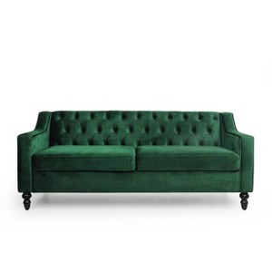Knouff Modern Glam Tufted Velvet 3 Seater Sofa - Christopher Knight Home - 1 of 4