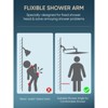 Cobbe 11" Shower Extension Arm, G1/2" Fitted Solid Brass Shower Arm Wall-mounted, 360° Adjustable Angle Rain Shower Head Arm Extender, Chrome - 3 of 4