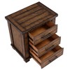 NicBex Rustic Three Drawer Nightstand Farmhouse Night Stand Reclaimed Solid Wood Bedside Table for Bedroom, Living Room - 3 of 4