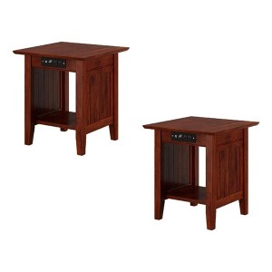 AFI Furnishings Nantucket End Table Set of 2 with Charger AW - 1 of 4
