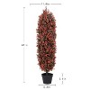 COWLOWN 4FT Artificial Boxwood Topiary Trees, Set of 2 - 36 Inch UV Resistant Faux Evergreen Shrubs for Outdoor/Indoor Planters - 2 of 4