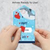 Big Dot of Happiness Shark Zone - Jawsome Shark Cards for Kids - Happy Valentine's Day Pull Tabs - Set of 12 - 2 of 4