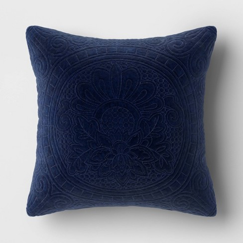 Navy blue velvet throw hot sale pillows