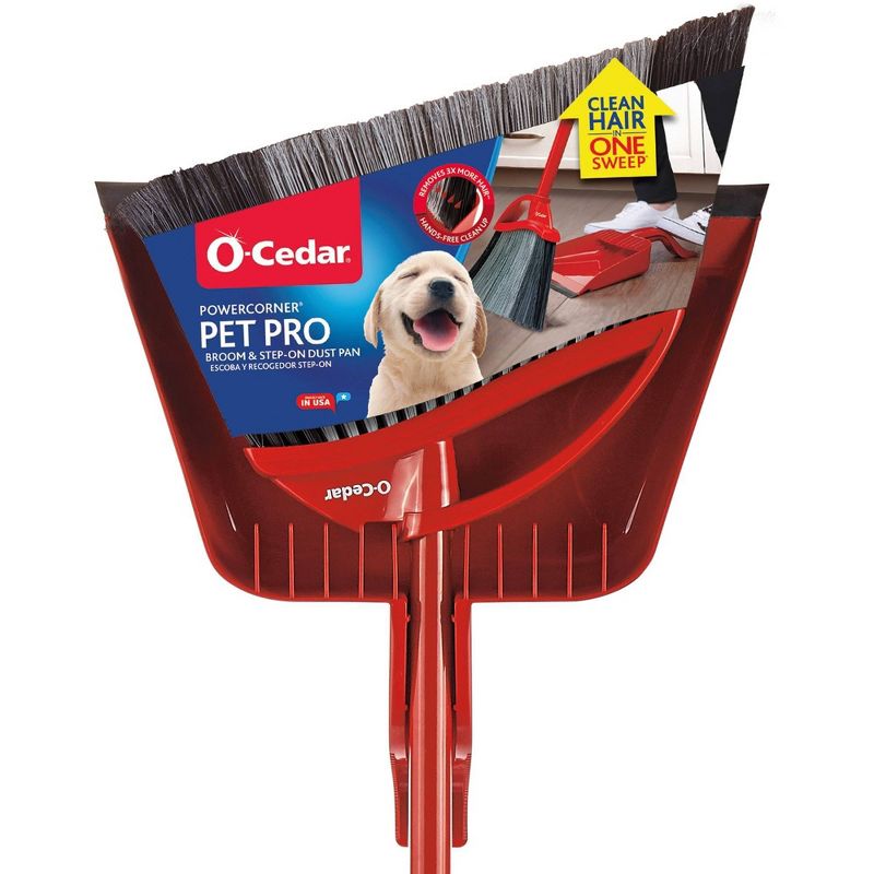 O-Cedar PowerCorner Pet Pro Broom with Step-On Dustpan, 1 of 15