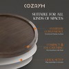 COZAYH Pedestal Tray Top End Table for Drink, Lamp, Plant, Dark Brown, Set of 2 - 4 of 4
