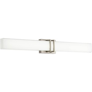 Possini Euro Design Exeter Modern Wall Light Brushed Nickel 36" Light Bar LED Fixture Silk Screened Glass Shade for Bedroom Bathroom Vanity Reading - 1 of 4