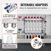 VEVOR 6-Branch Radiant Heat Manifold, 1/2" PEX Tubing Manifold, Stainless Steel PEX Manifold for Hydronic Radiant Floor Heating, Silver - 4 of 4