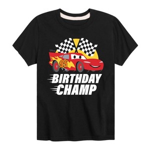Boys' - Cars - Lightning McQueen Birthday Champ Short Sleeve Graphic T-Shirt - 1 of 4