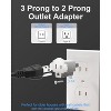 Itopfox Portable 3 Prong to 2 Prong Outlet Adapter, Fireproof Heavy Duty Wall Plug Adapter for Household Appliances Industrial, 1875W Max, 4 Packs - 2 of 4