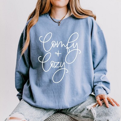 Simply Sage Market Women's Lightweight Garment Dyed Graphic Sweatshirt Comfy and Cozy Cursive