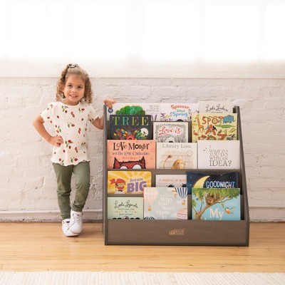 Gray Birch Kids Book Display Stand with Storage
