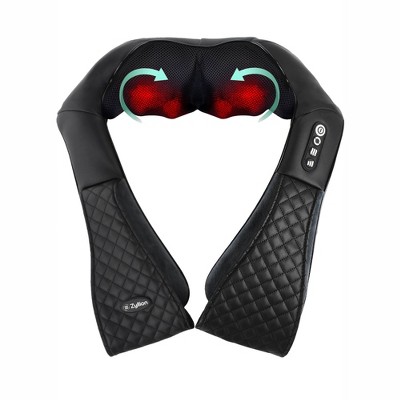 Zyllion ZMA-28 Shiatsu Deep Tissue Massager for Back, Neck and Shoulders with Heat, Speed and Rotation Control - Black