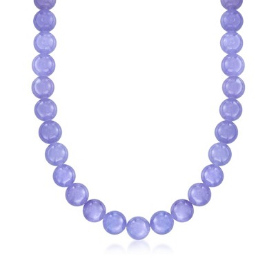 Ross-Simons 10mm Lavender Jade Bead Necklace With 14kt Yellow Gold