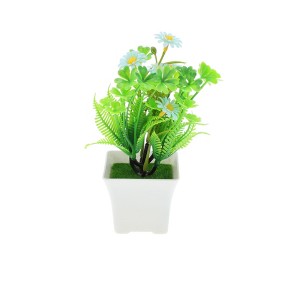 Unique Bargains Artificial Plants Clovers Arrangement Plastic 4.72"x4.72"x6.30" 1 Pcs - 1 of 4