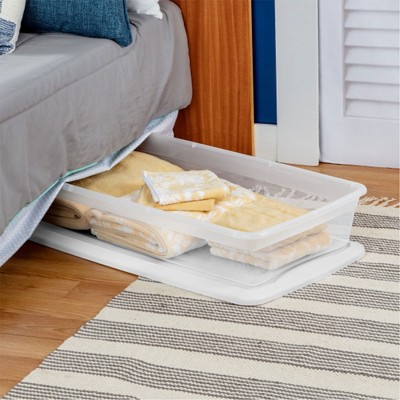 ClearView 41-Quart Kids' Underbed Plastic Storage Box with Lid, 12-Pack