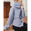 Womens Cropped Pea Coat Waterfall Collar Button Down Casual Jackets Fall Winter Outerwear - 3 of 4