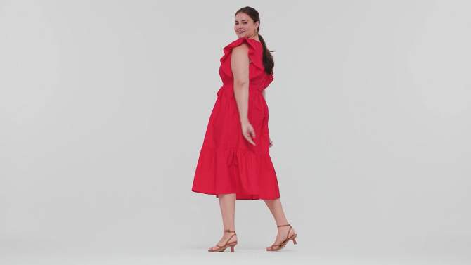 Women's Flutter Short Sleeve Midi Dress - A New Day™ , 2 of 8, play video