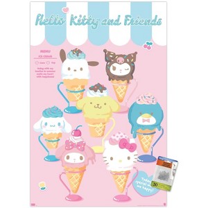 Trends International Hello Kitty and Friends: 24 Ice Cream Parlor - Group Unframed Wall Poster Prints - 1 of 4