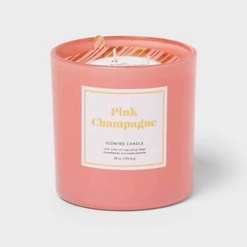3-Wick 28oz Glass Jar Pink Champagne Candle - Opalhouse™