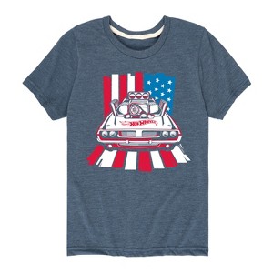 Boys' - Hot Wheels - USA Stripes Short Sleeve Graphic T-Shirt - 1 of 4