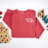 Simply Sage Market Women's  Garment Dyed Graphic Sweatshirt Merry and Bright Cursive Embroidery Mini - 3 of 4