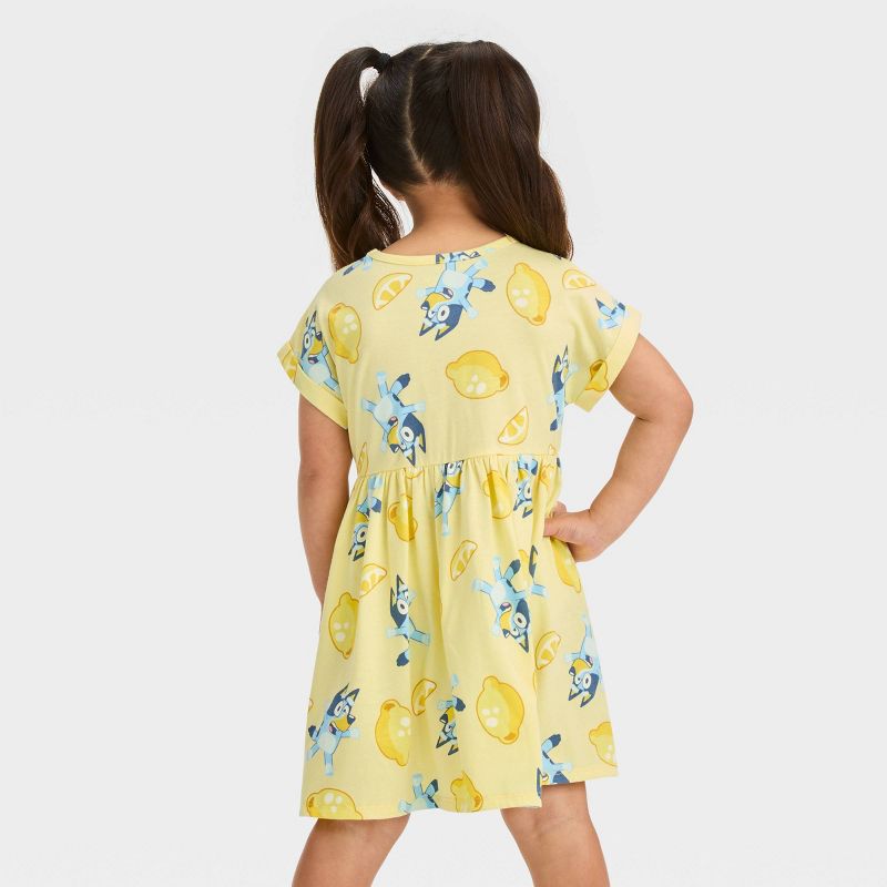 Toddler Girls' Bluey Short Sleeve T-Shirt Dress - Yellow, 2 of 6