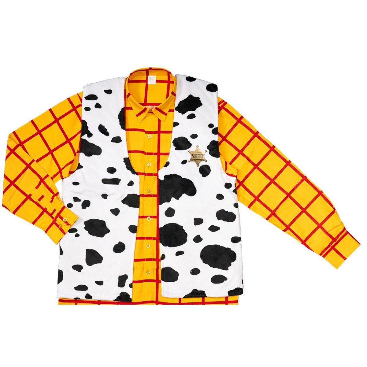 Sheriff Woody Cowboy Adult Halloween Cosplay Costume Set (Shirt, Vest, and Badge) - thumbnail 4