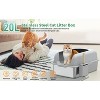 LunaLulinlk Stainless steel cat litter tray with lid and high sides, suitable for multiple cats. - 2 of 4