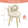 ROOMTEC Vanity Chair with Back, No Wheels Swivel Makeup Chair with Upholstered, for Bedroom and Makeup Room - 3 of 4