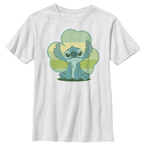 Boy's Lilo & Stitch Retro Shamrock Pride T-shirt - White - Small : Target