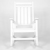 Oversized Patio Rocking Chair With Wood-Texture,Outdoor Rocking Chair,All Weather Resistant porch Rocking Chair -The Pop Home - 4 of 4