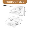 57.48" Pull-out Sofa Bed Convertible Couch 2 Seat Loveseat Sofa Modern Sleeper Sofa with Two Throw Pillows and USB Ports - Leovsnove - 3 of 4