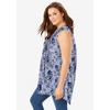 Roaman's Women's Plus Size Sleeveless Floral Big Shirt - 4 of 4
