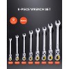 VEVOR Flex-Head Ratcheting Wrench Set, 8-piece Combination Wrench Set, Cr-V Steel Flexible Ratcheting Wrench Set Metric 8 mm to 17 mm,Black&Silver - 3 of 4