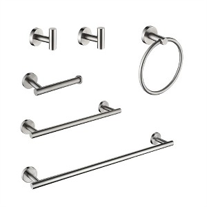 OUTSUPPLY 6 Pcs Stainless Steel Bathroom Towel Rack Set, Wall Mounted Modern Hardware with Rustproof Construction - 1 of 4