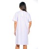 Dreamcrest Womens Short Sleeve Duster, Seersucker Gingham Housecoat/Women Sleepwear Embroidered Snap Front Nightgown - 3 of 3