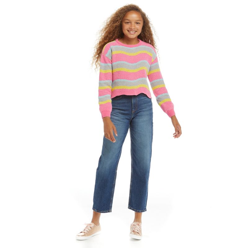 Andy & Evan  Kids  Girls Flower Faux Shearling Sweater, 4 of 5