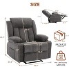 Modern Manual Reclining Sofa with Massage and Heat, Adjustable Recliner Chair for Adults and Seniors,Padded Seat Backrest with Lumbar Support - 3 of 4