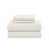 London Fog Queen Solid Flannel Sheet Set Ivory - 2 of 3