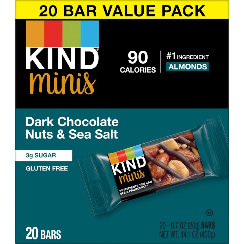 KIND Minis Dark Chocolate Nuts &#38; Sea Salt - 20ct/14.1oz, 3 of 9